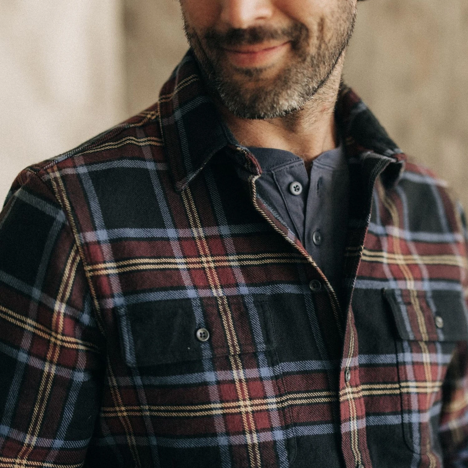 The Ledge Shirt In Dark Navy Plaid - Image 3