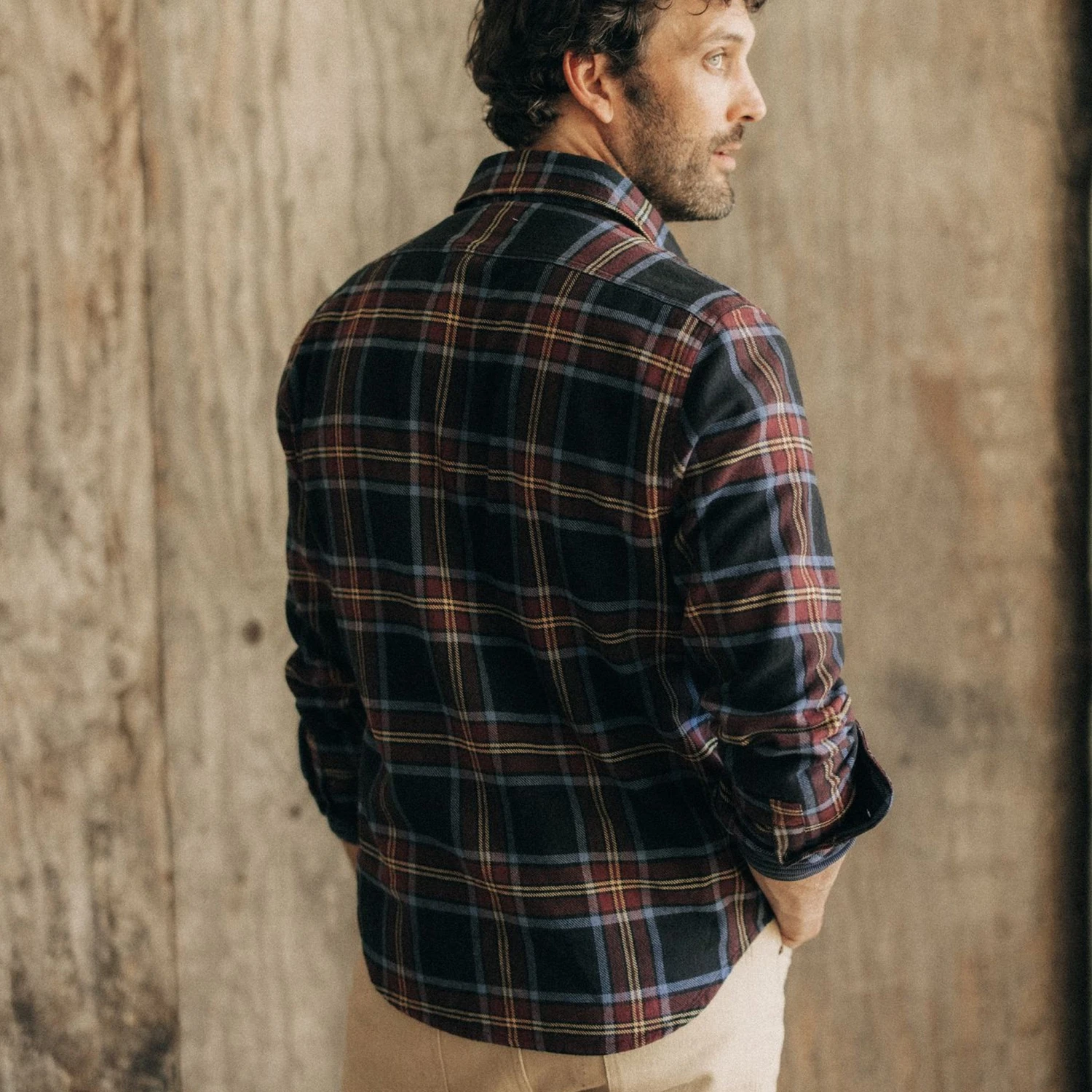 The Ledge Shirt In Dark Navy Plaid - Image 4