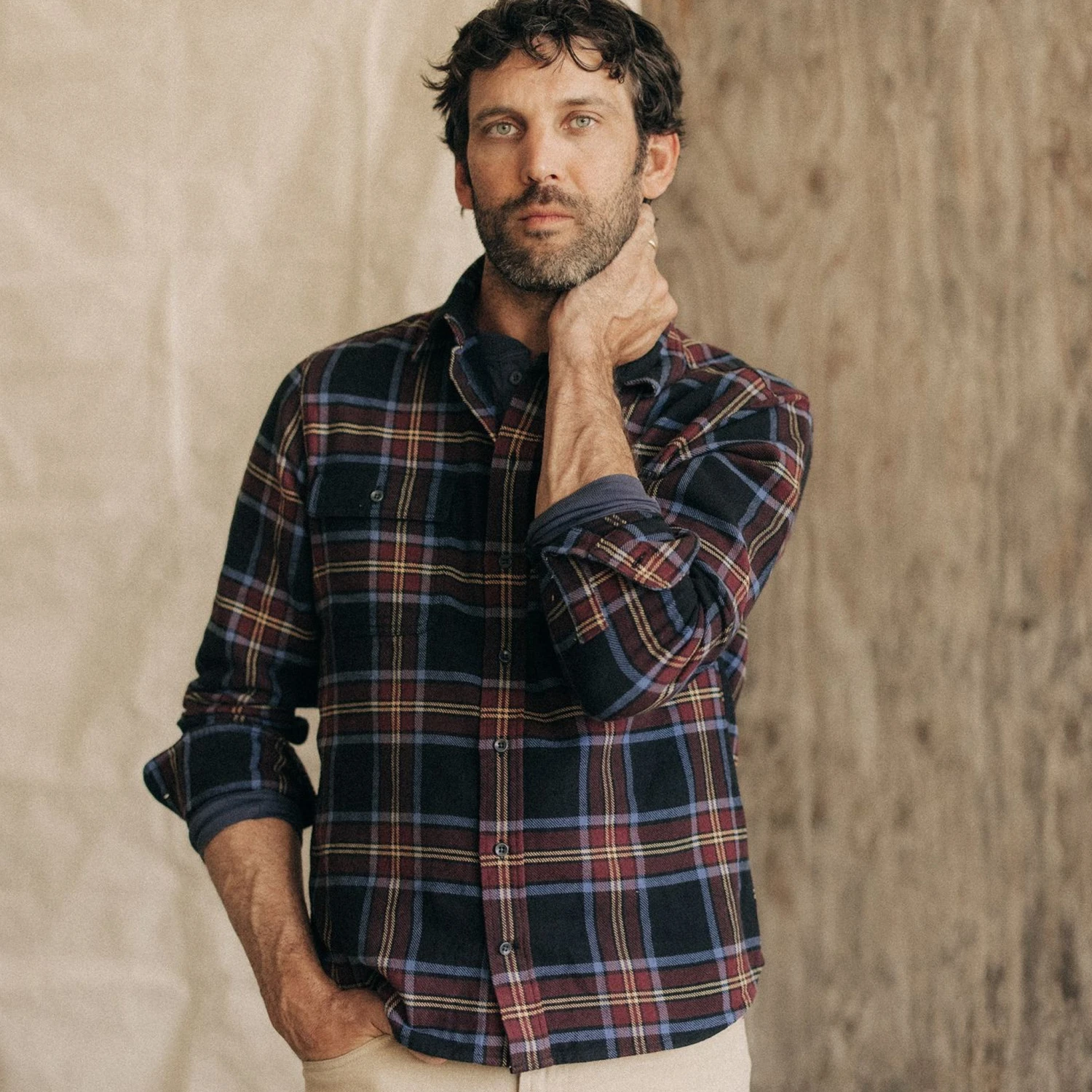 The Ledge Shirt In Dark Navy Plaid - Image 6