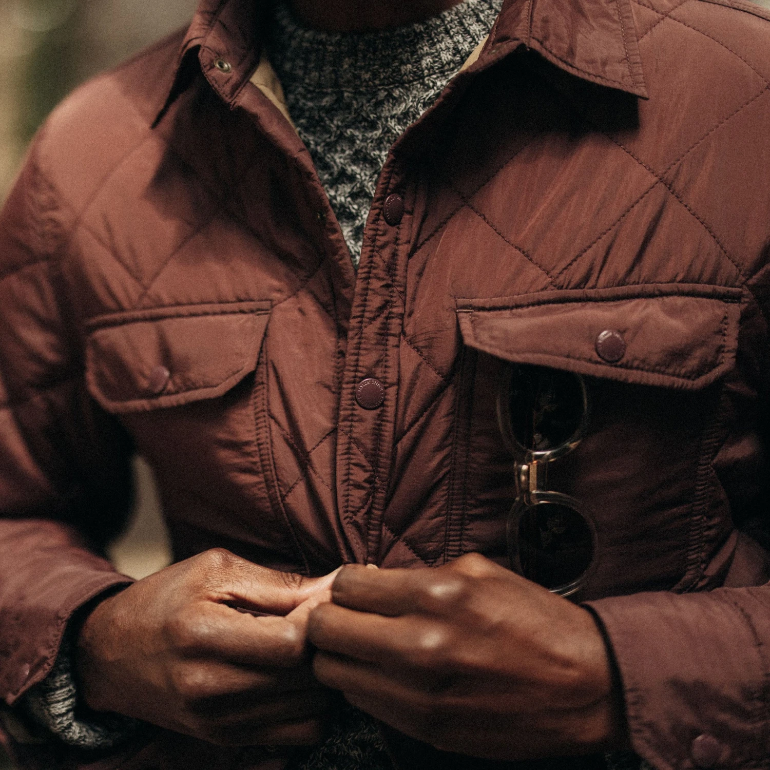 The Miller Shirt Jacket In Burgundy - Image 3