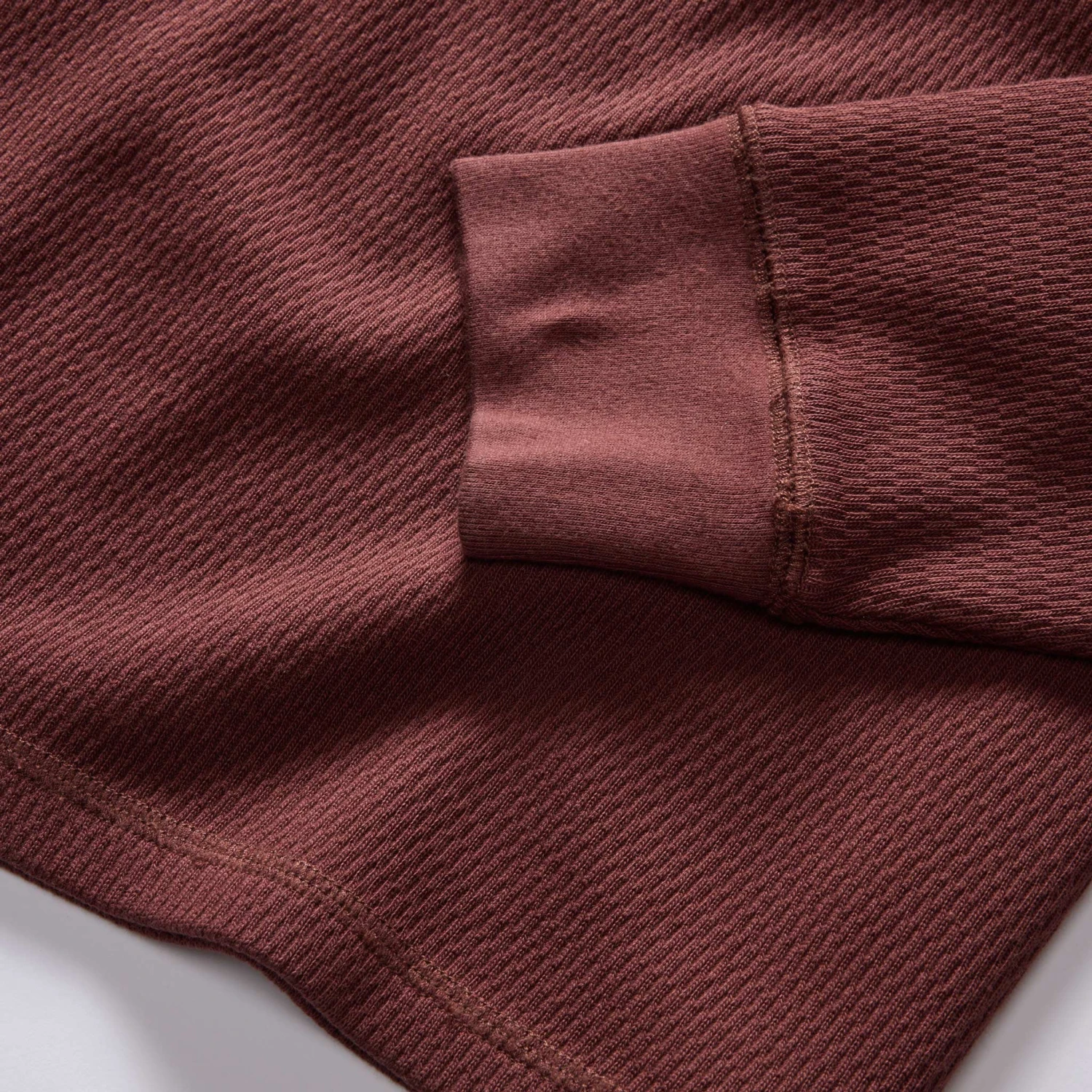 The Organic Cotton Waffle Henley In Burgundy - Image 6