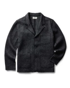The Ridgewood Cardigan In Charcoal Birdseye Wool