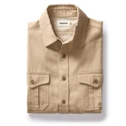The Saddler Shirt In Light Khaki Twill