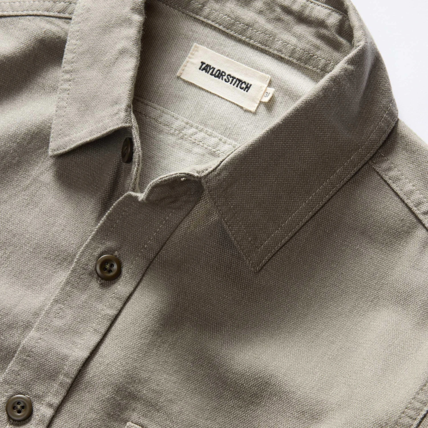 The Saddler Shirt In Smoked Olive Twill - Image 7