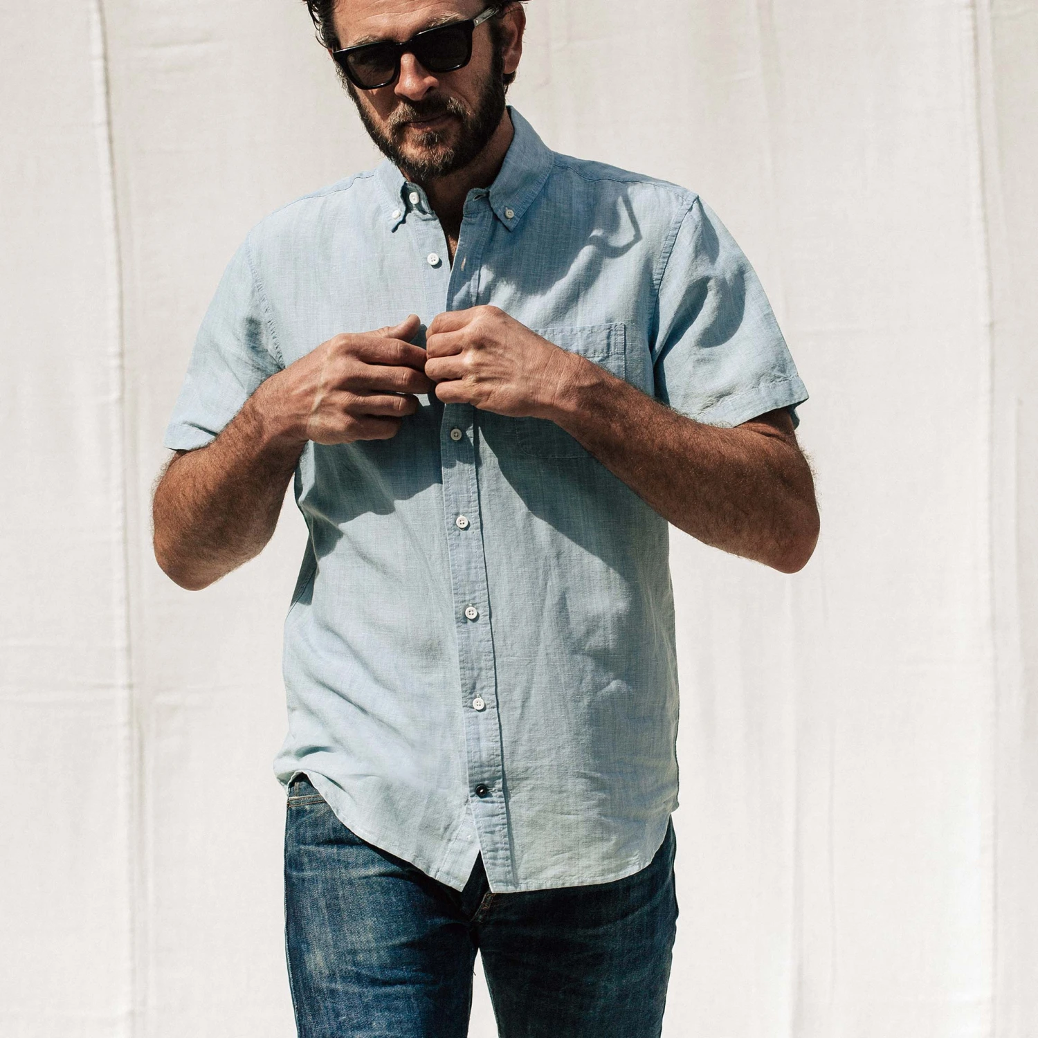 The Short Sleeve Jack In Sun Bleached Linen - Image 2