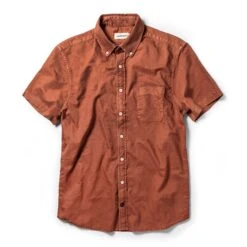 The Short Sleeve Jack In Terracotta Oxford