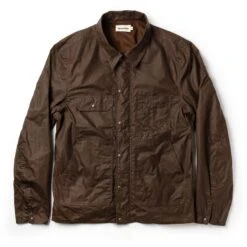 The Longshore Jacket In Dark Oak Waxed Canvas