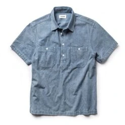 The Short Sleeve Popover In Blue Chambray