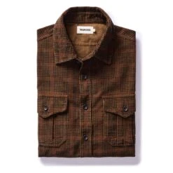 The Saddler Shirt In Dark Roast Plaid Cord