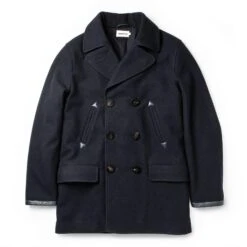 None The Mendocino Peacoat In Navy Wool
