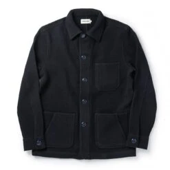 The Ojai Jacket In Navy Waffle Wool