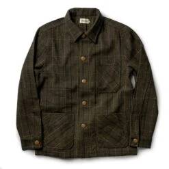 The Ojai Jacket In Olive Tweed Herringbone