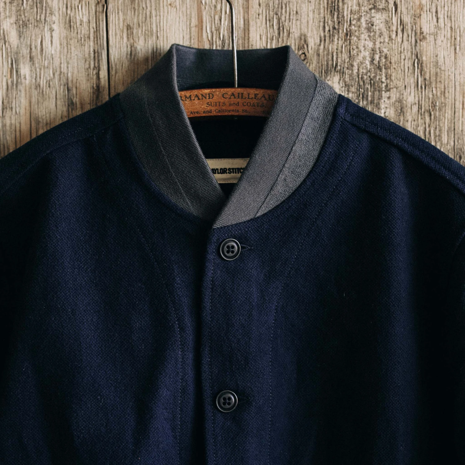 The Bomber Jacket In Dark Navy Moleskin - Image 4