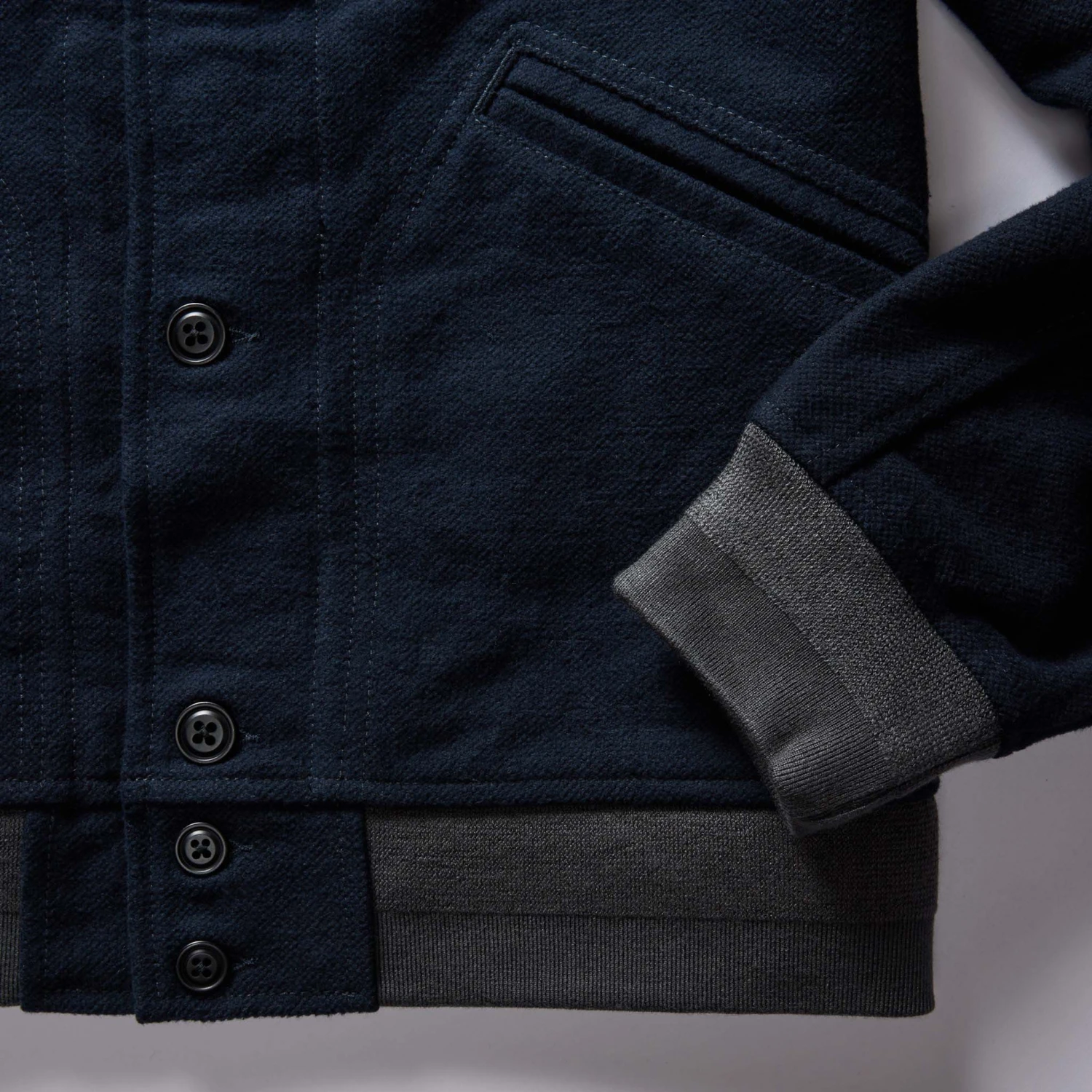 The Bomber Jacket In Dark Navy Moleskin - Image 7