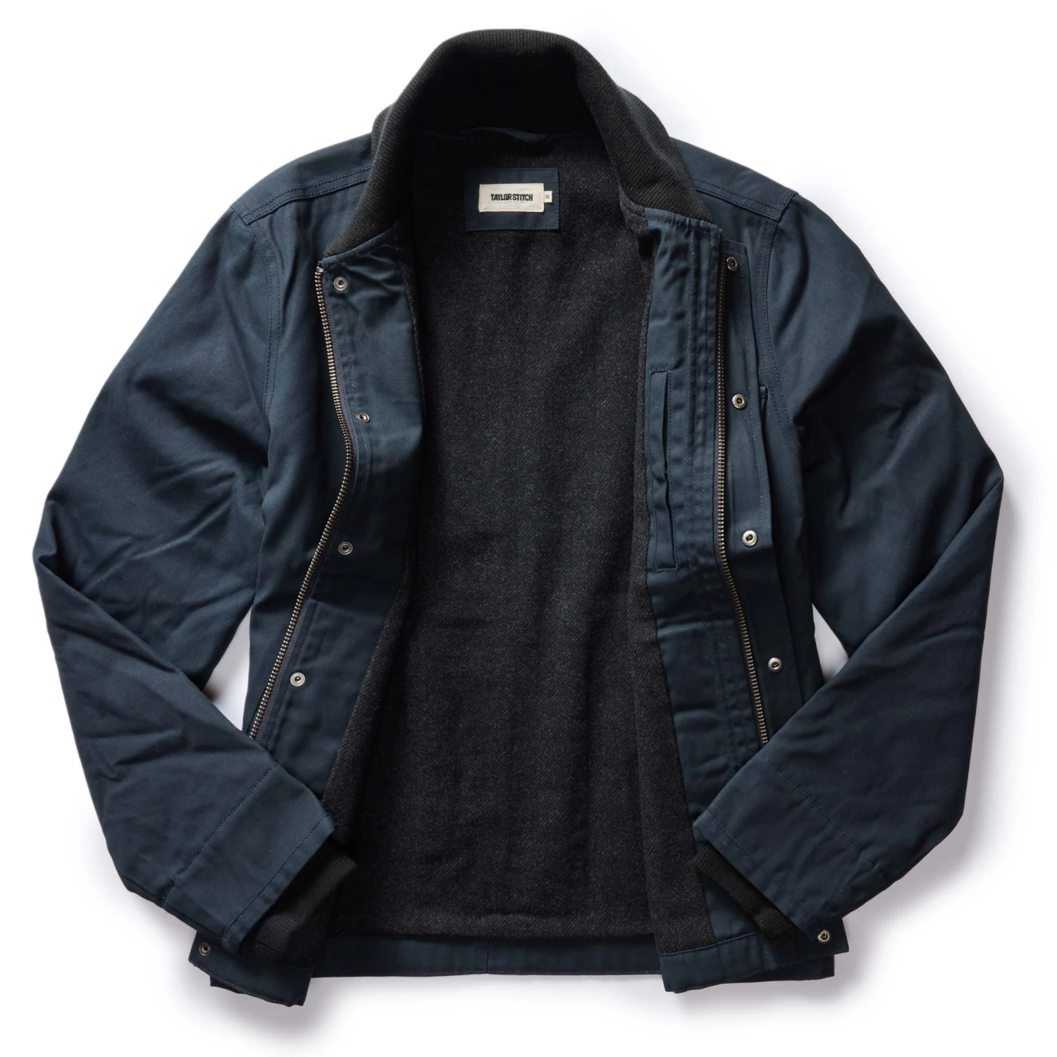 The Deck Jacket In Dark Navy Dry Wax - Image 7