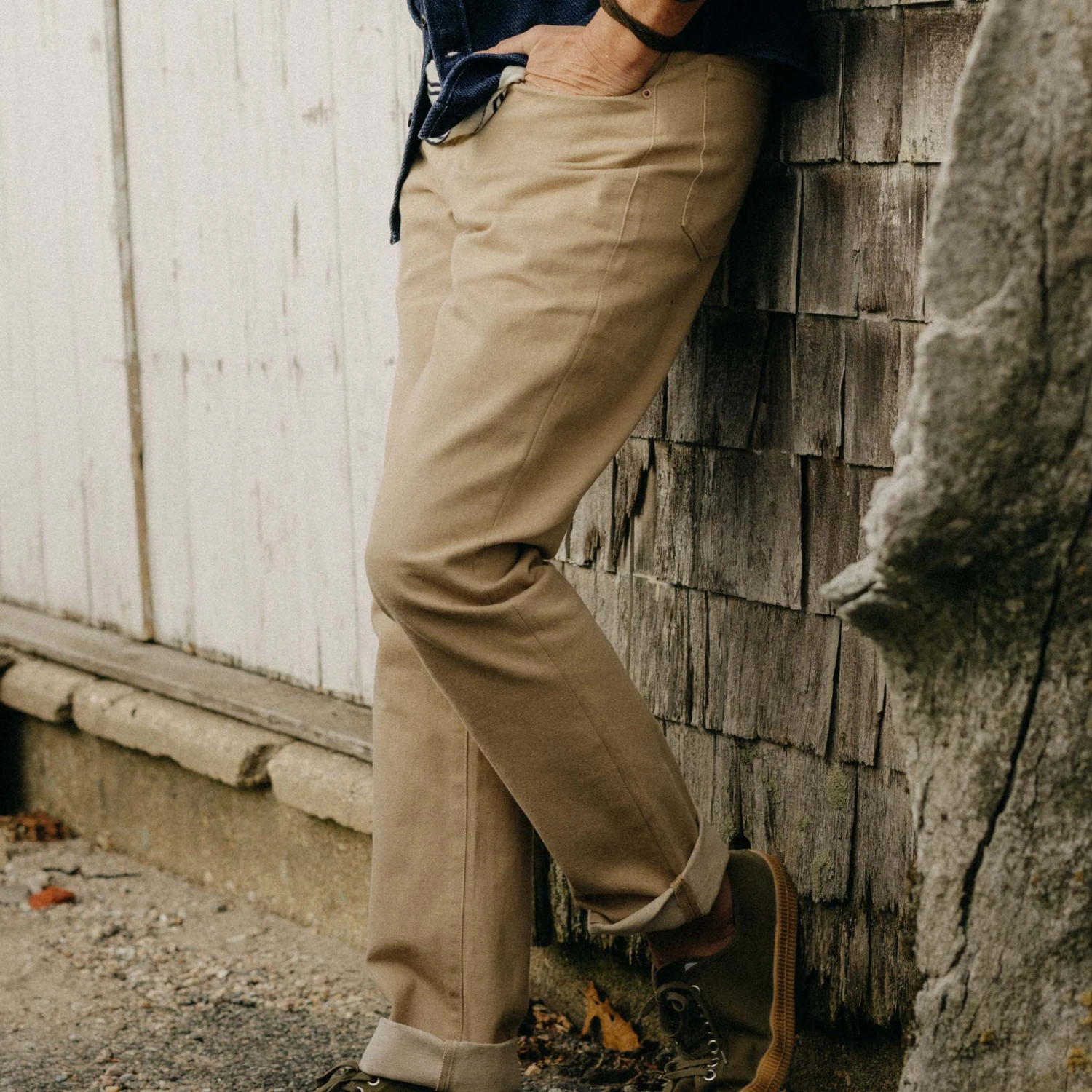 The Democratic All Day Pant In Light Khaki Broken Twill - Image 3