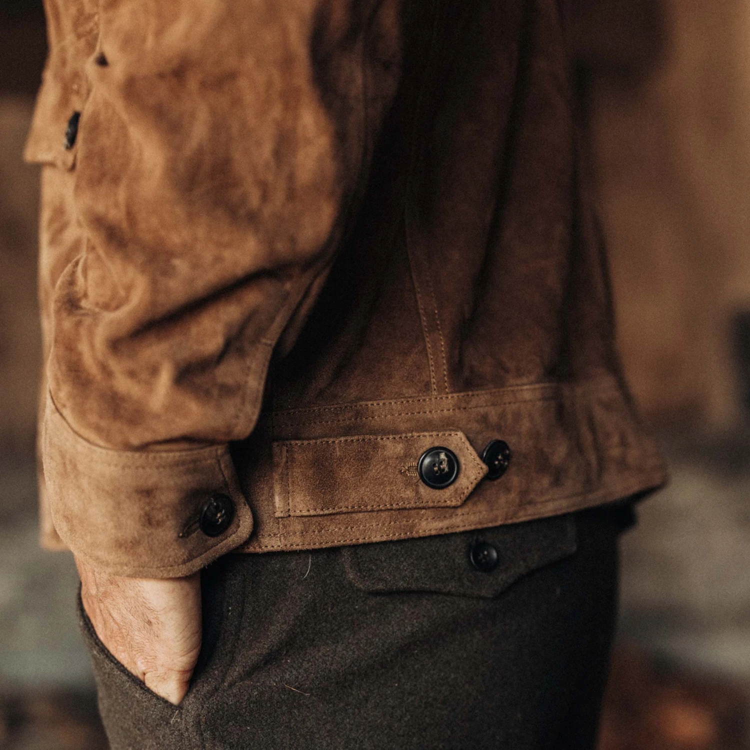 The James Jacket In Vintage Tan Suede - Image 4