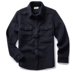The Maritime Shirt Jacket In Dark Navy Wool