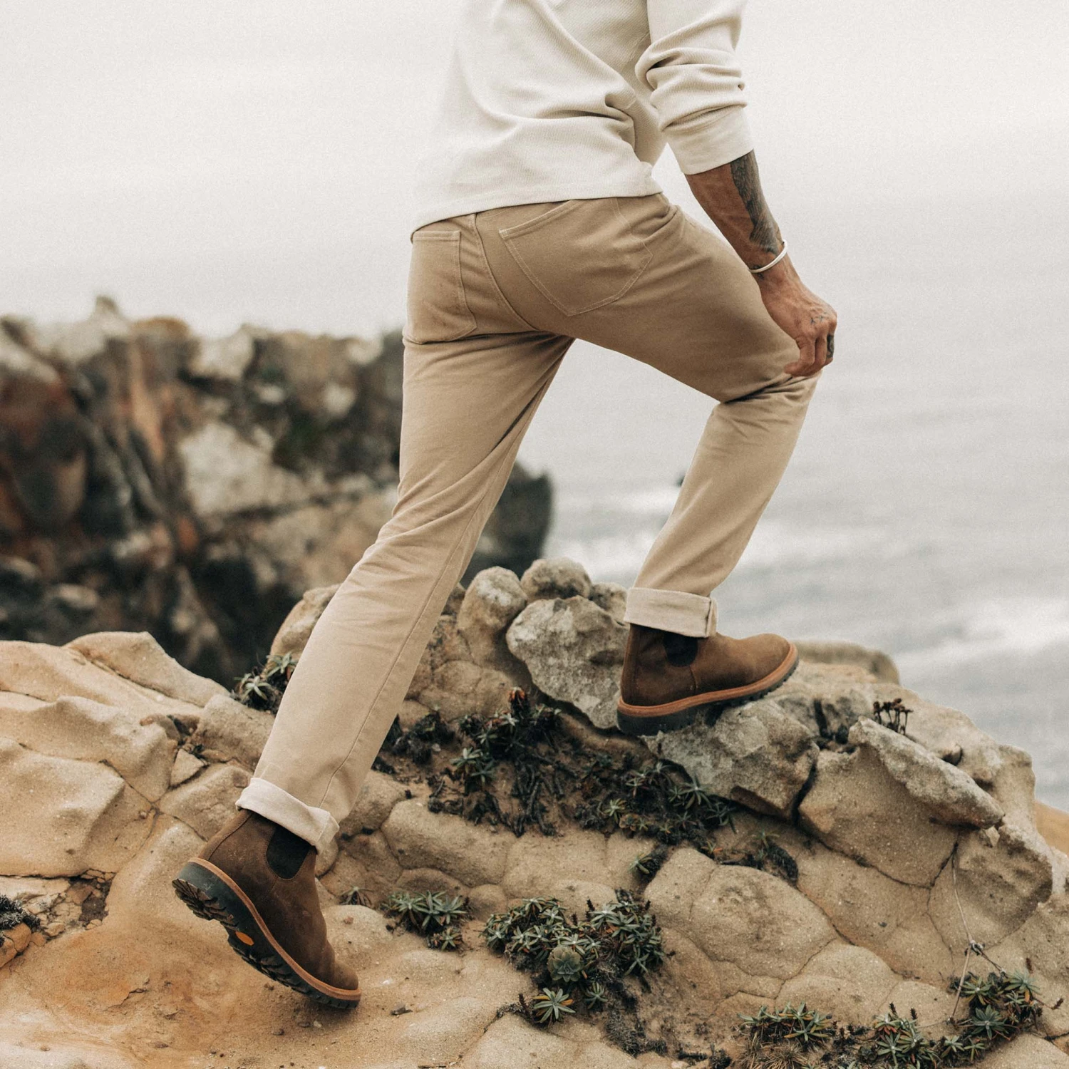 The Slim All Day Pant In Light Khaki Broken Twill - Image 3