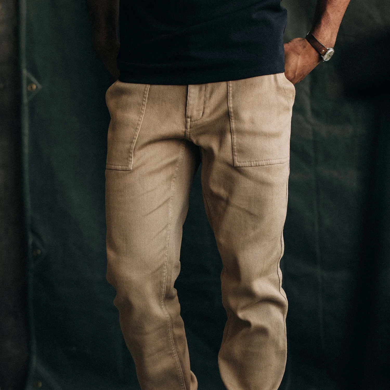 The Trail Pant In Light Khaki Bedford Cord - Image 4