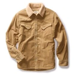 The Western Shirt Jacket In Dark Khaki Corduroy