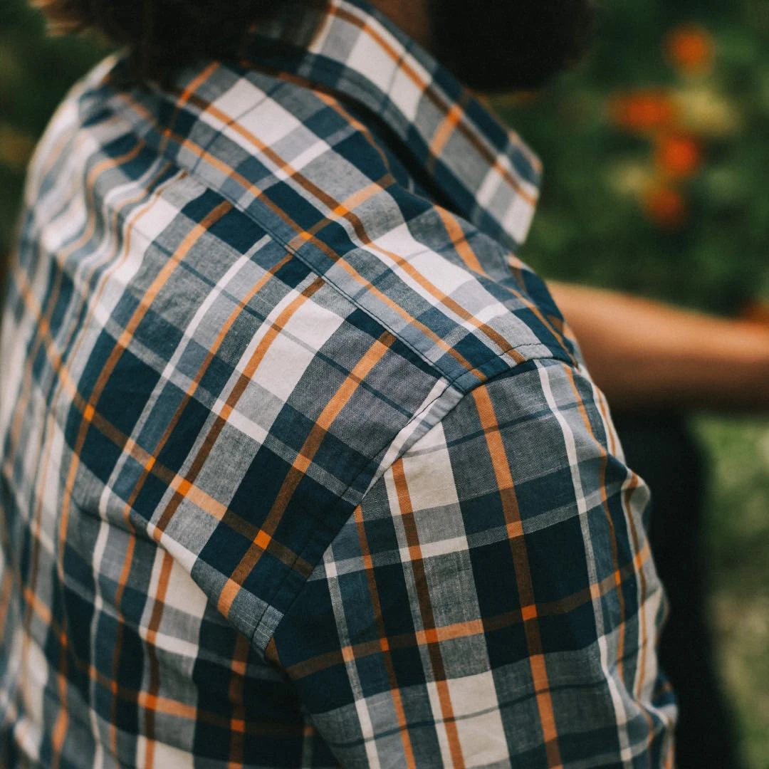 The Short Sleeve California In Blue Madras - Image 3