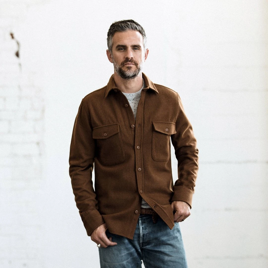 The Maritime Shirt Jacket In Rust - Image 3