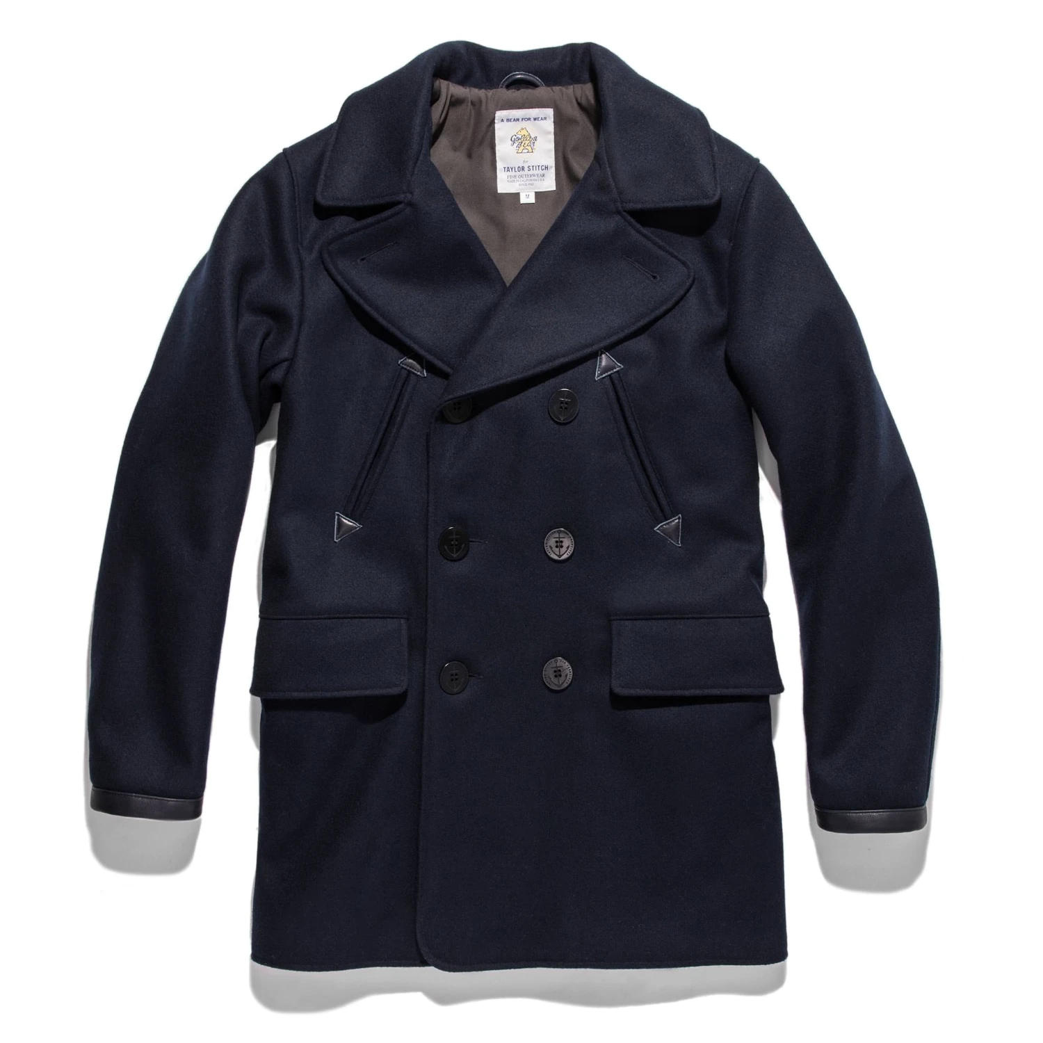 The Mendocino Peacoat In Navy Melton Wool