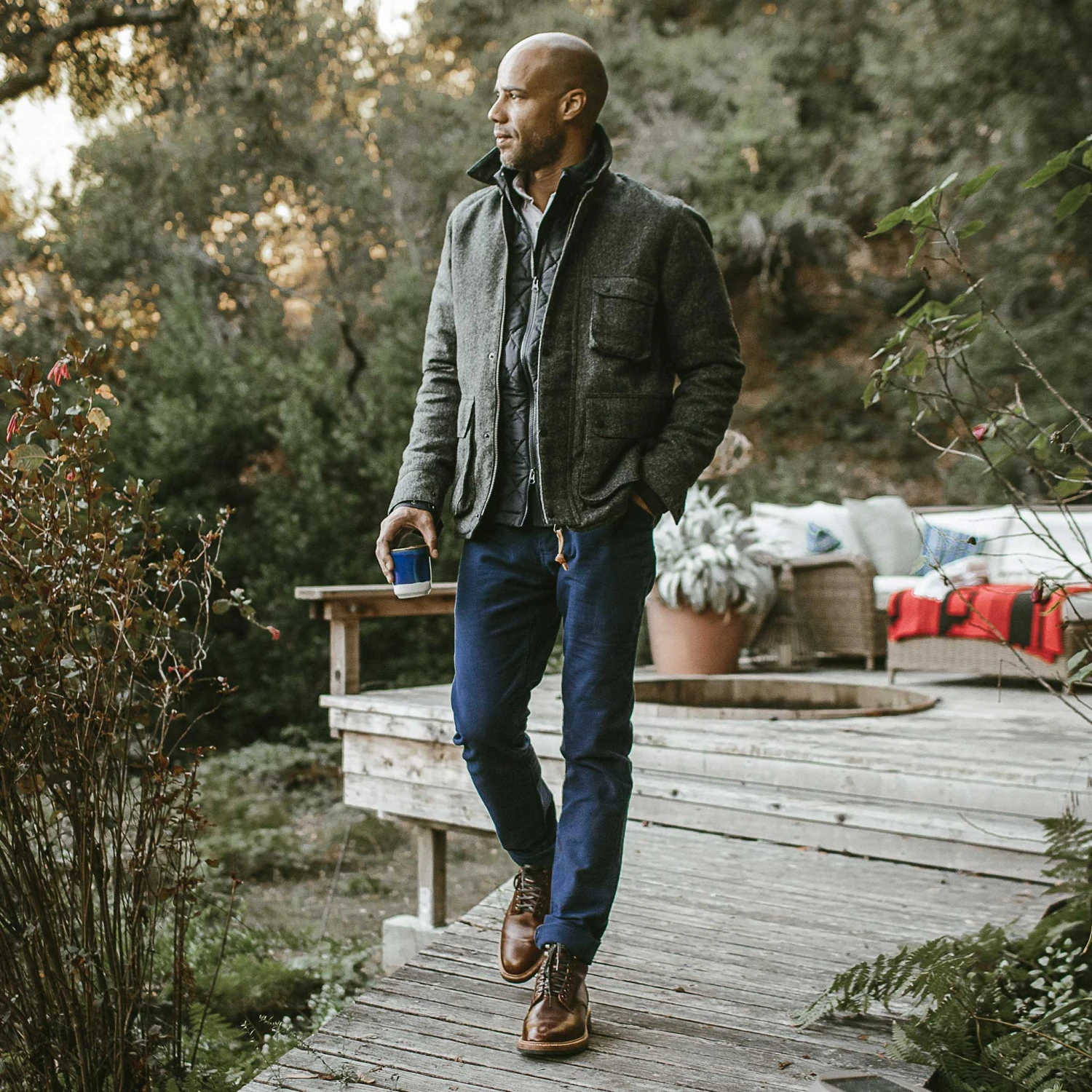 The Camp Pant In Navy Moleskin - Image 2