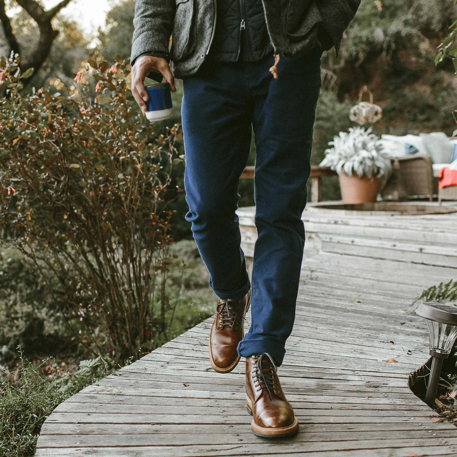 The Camp Pant In Navy Moleskin - Image 4