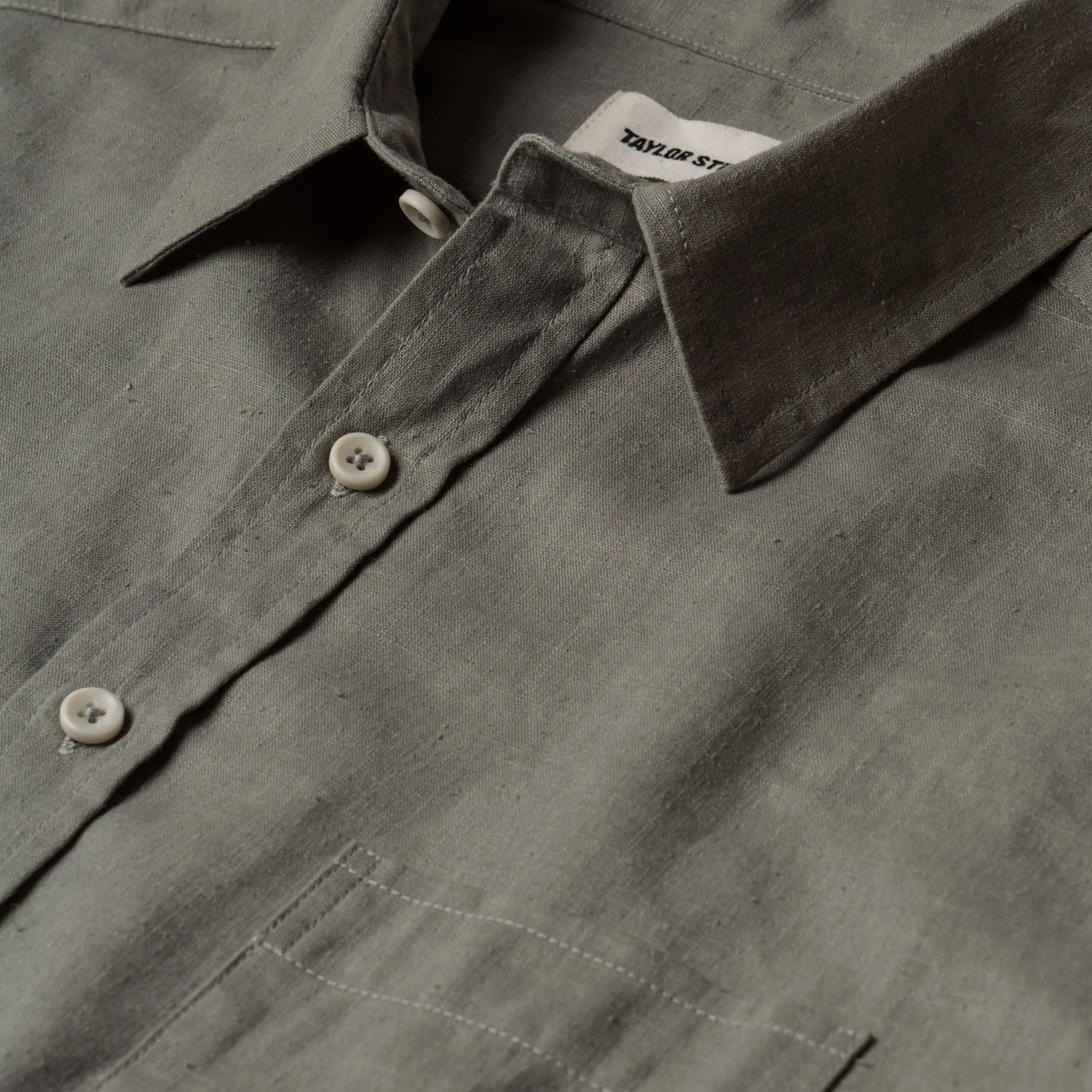 The California In Olive Hemp Poplin - Image 7