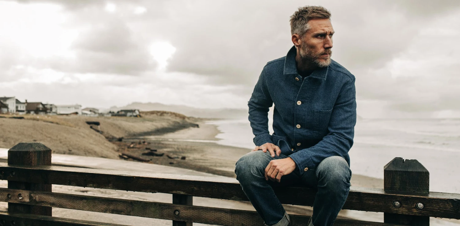 The Ojai Jacket In Washed Indigo Sashiko - Image 10