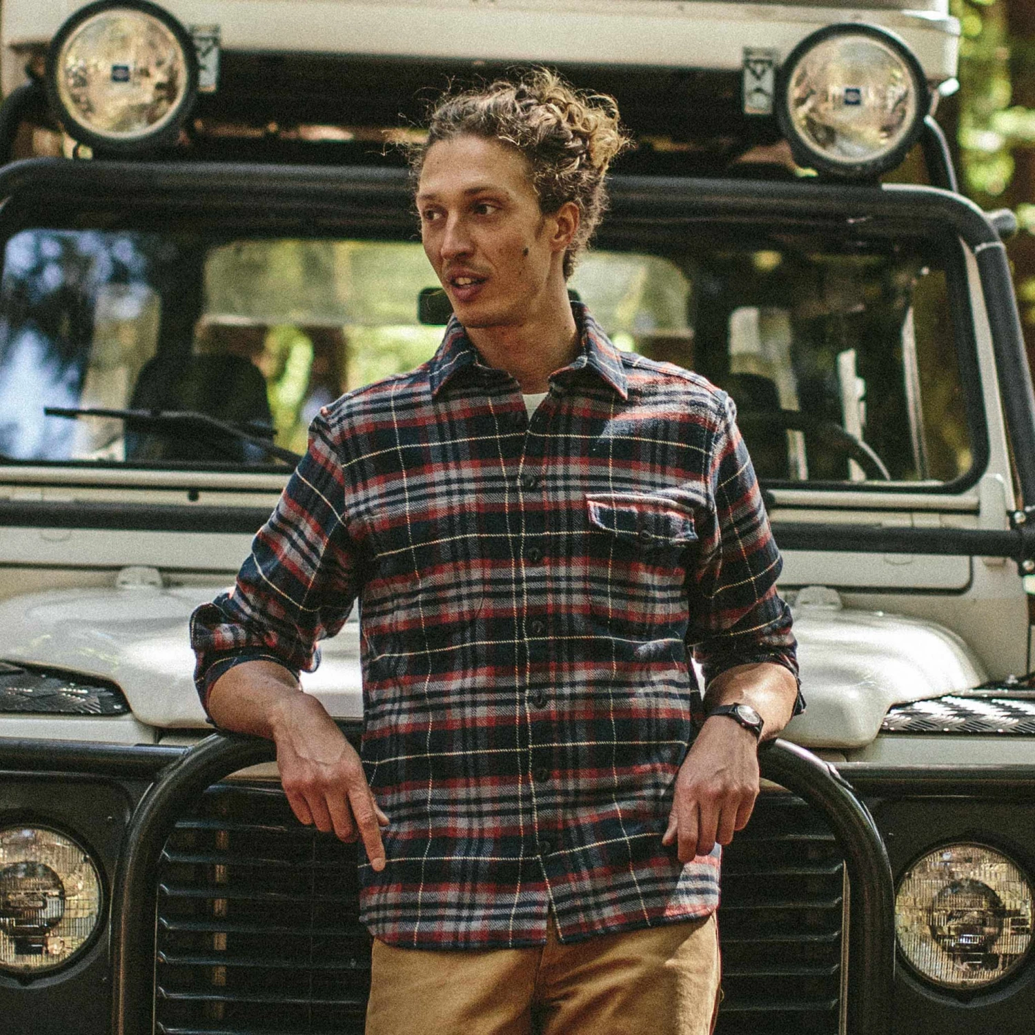 The Crater Shirt In Burgundy Plaid - Image 2