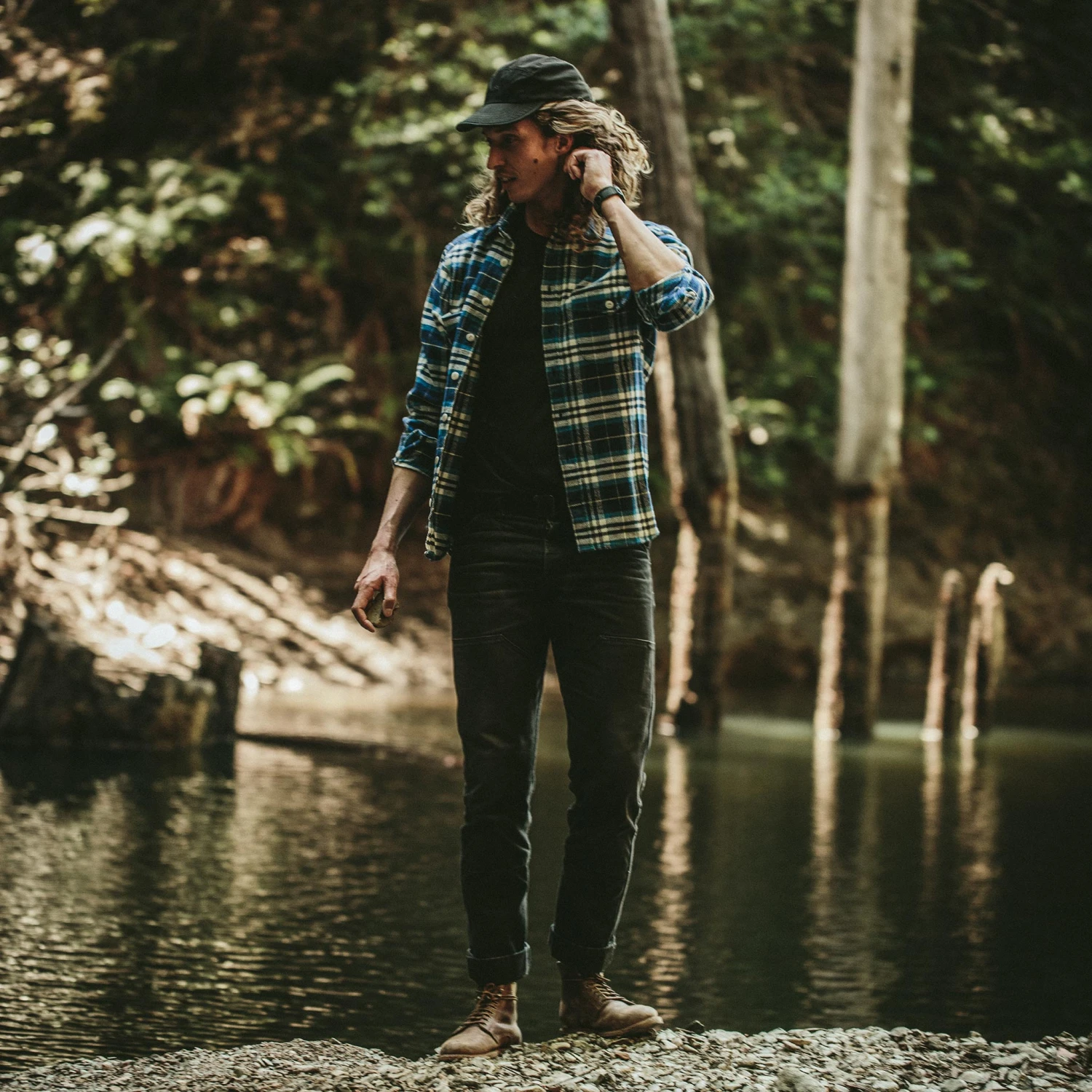 The Crater Shirt In Blue Plaid - Image 2