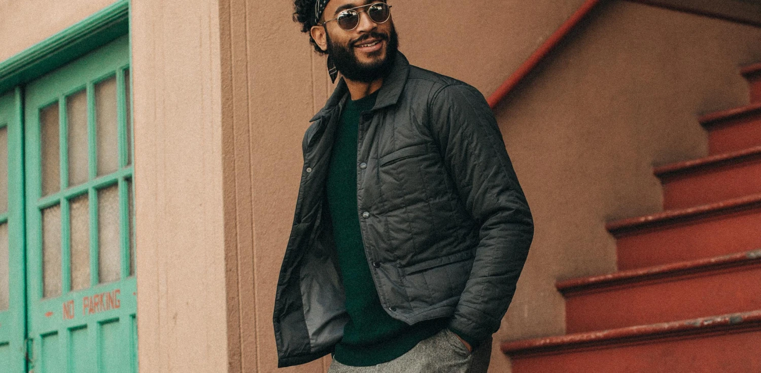 The Decker Jacket In Charcoal Quilt - Image 10