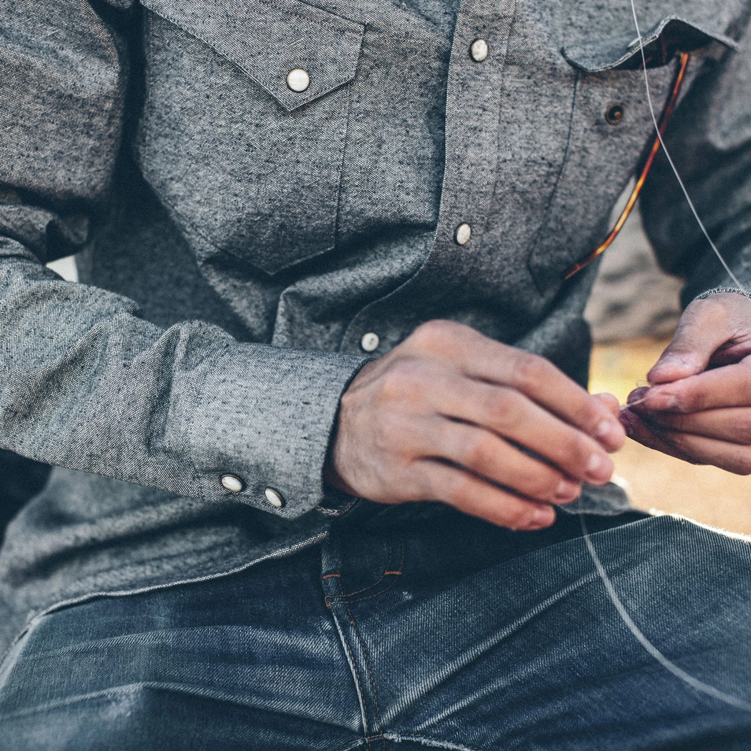 The Western Shirt In Upcycled Chambray - Image 3