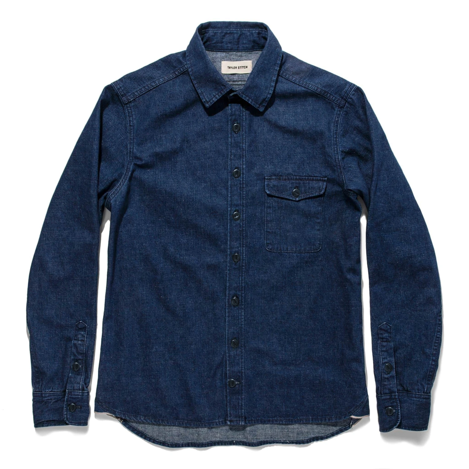 The Cash Shirt In Washed Selvage Denim - Image 9