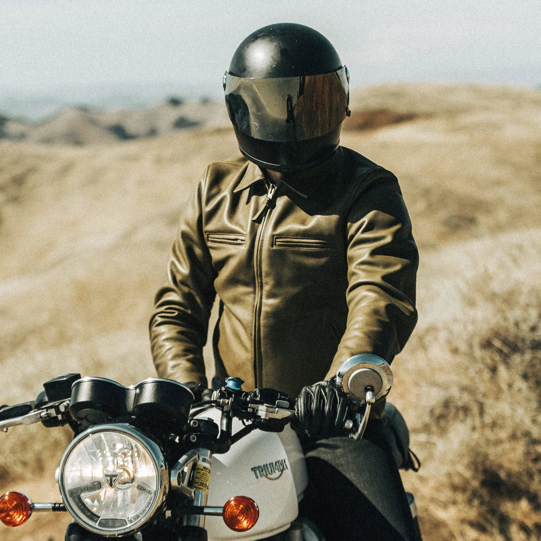 The Moto Jacket In Loden Steerhide - Image 2