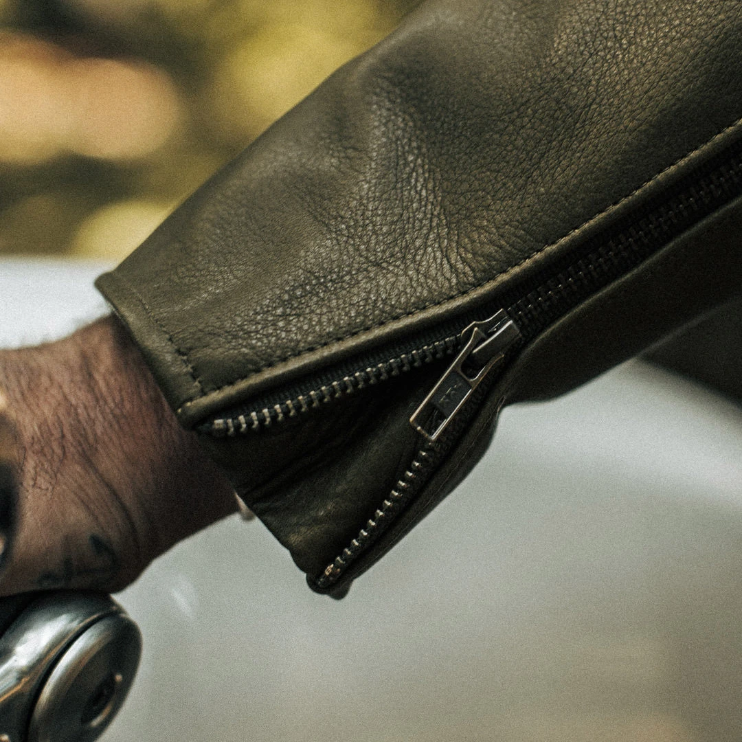 The Moto Jacket In Loden Steerhide - Image 3