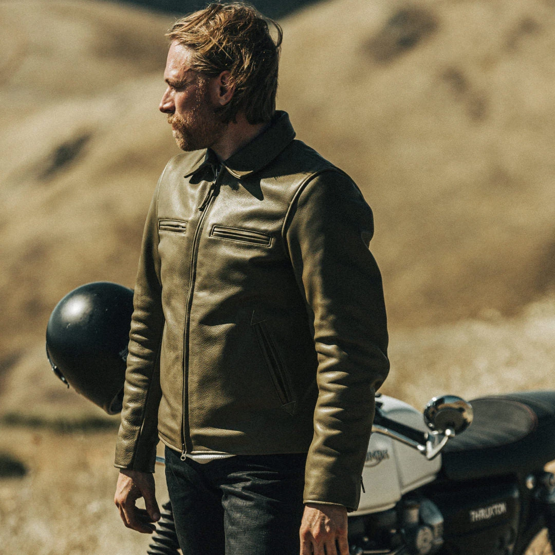 The Moto Jacket In Loden Steerhide - Image 5