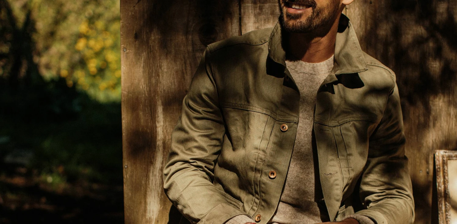 The Ryder Jacket In Yoshiwa Mills Olive - Image 11
