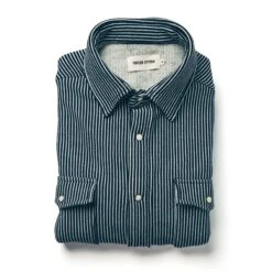 The Glacier Shirt In Hickory Stripe French Terry
