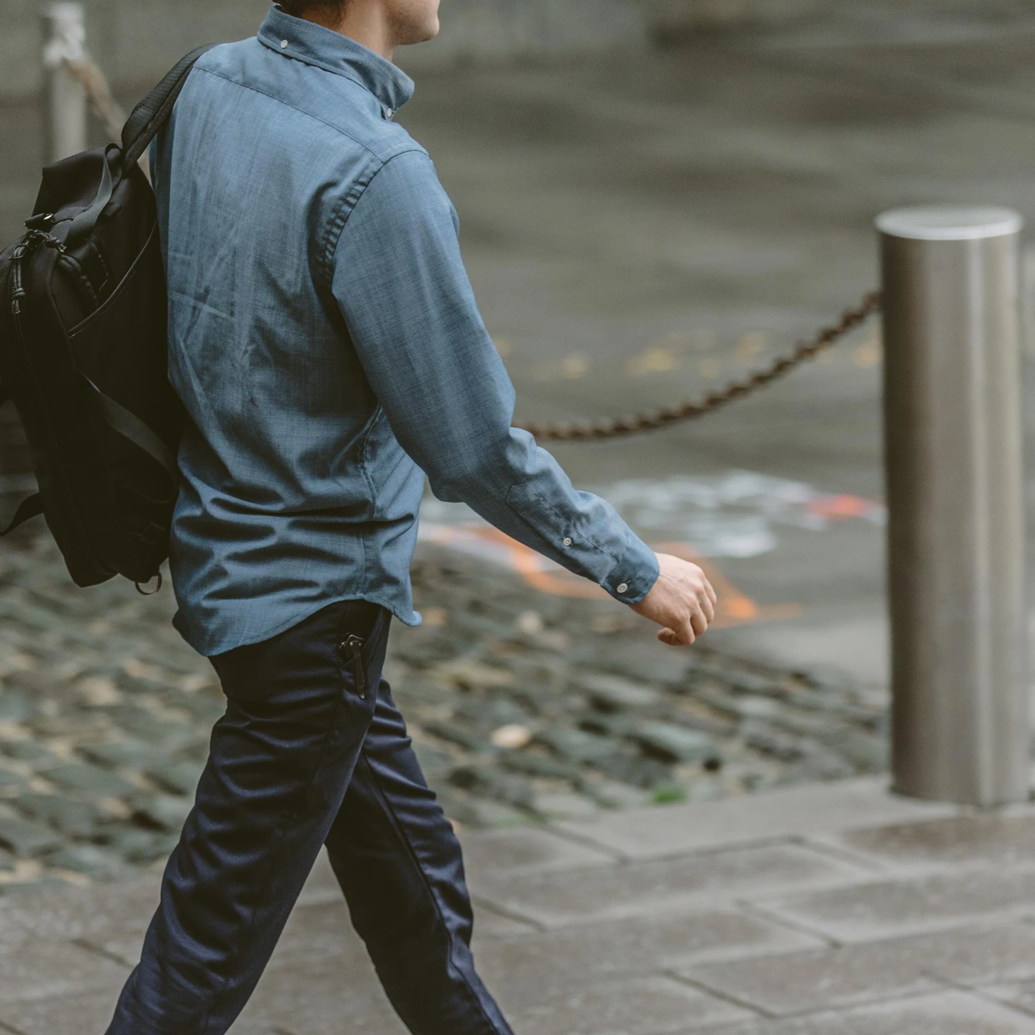 None The Merino Jack In Sky Blue Chambray - Image 3