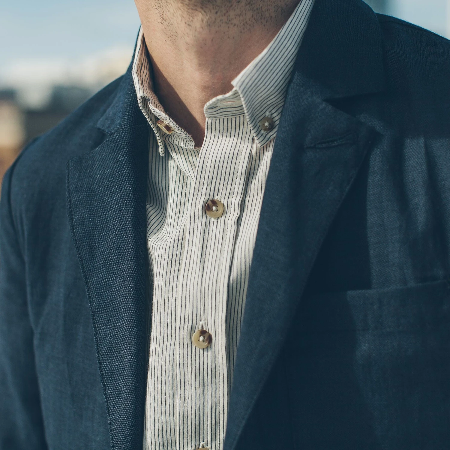 None The Telegraph Jacket In Navy - Image 6