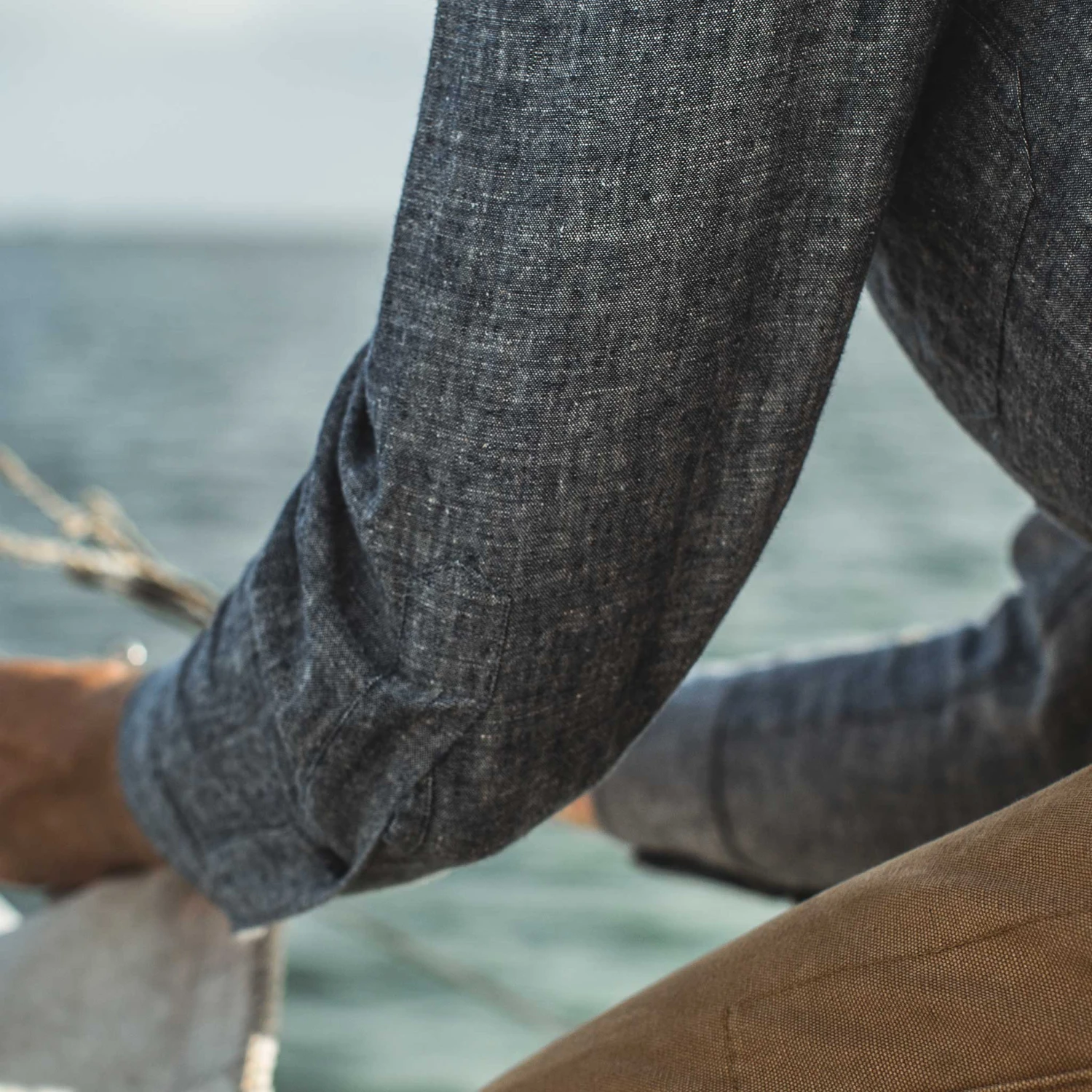 The California In Blue Hemp Chambray - Image 5