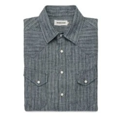 The Western Shirt In Hemp Stripe Chambray