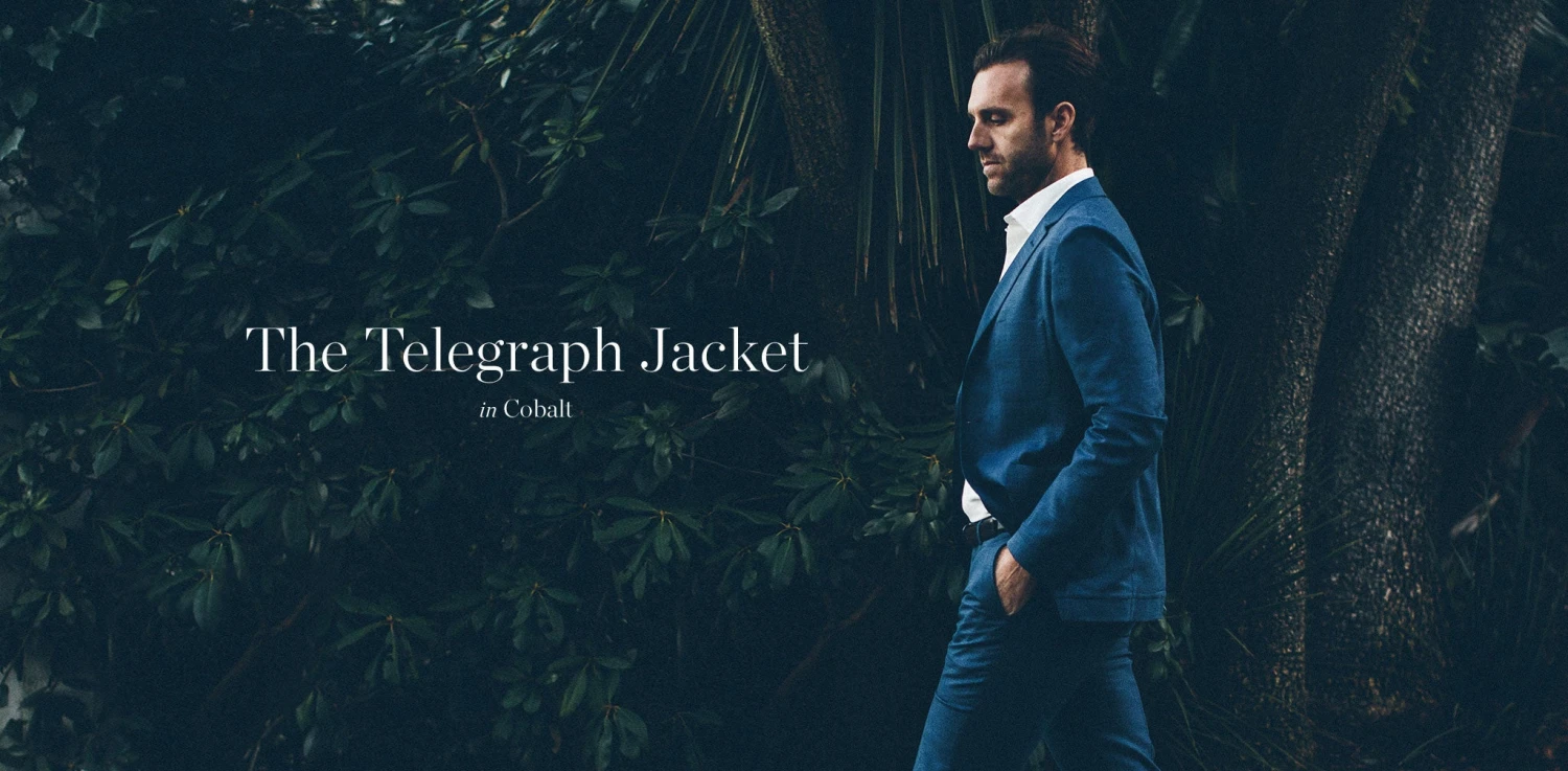 None The Telegraph Jacket In Cobalt - Image 11