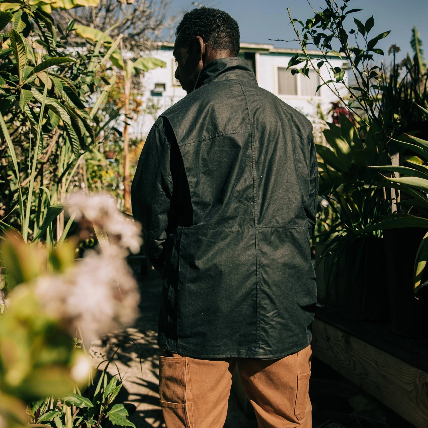 The Task Jacket In Waxed Navy - Image 5