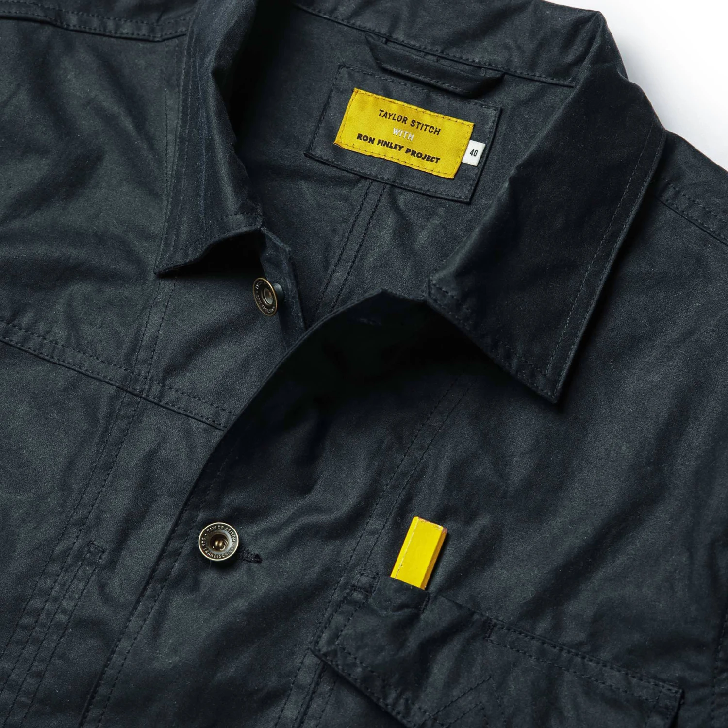 The Task Jacket In Waxed Navy - Image 6