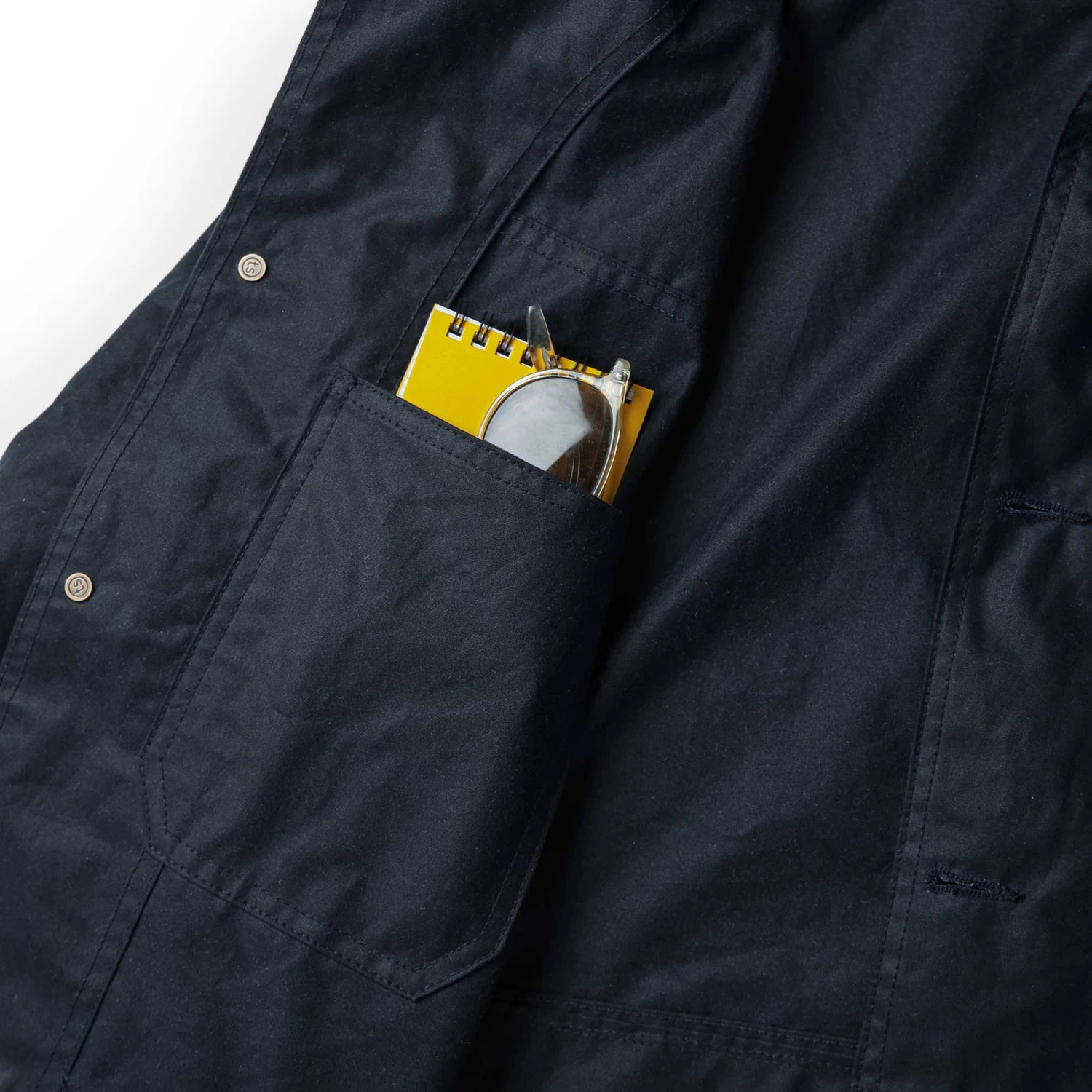 The Task Jacket In Waxed Navy - Image 7